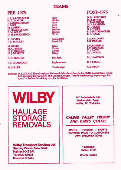 The teams and officials for both teams
